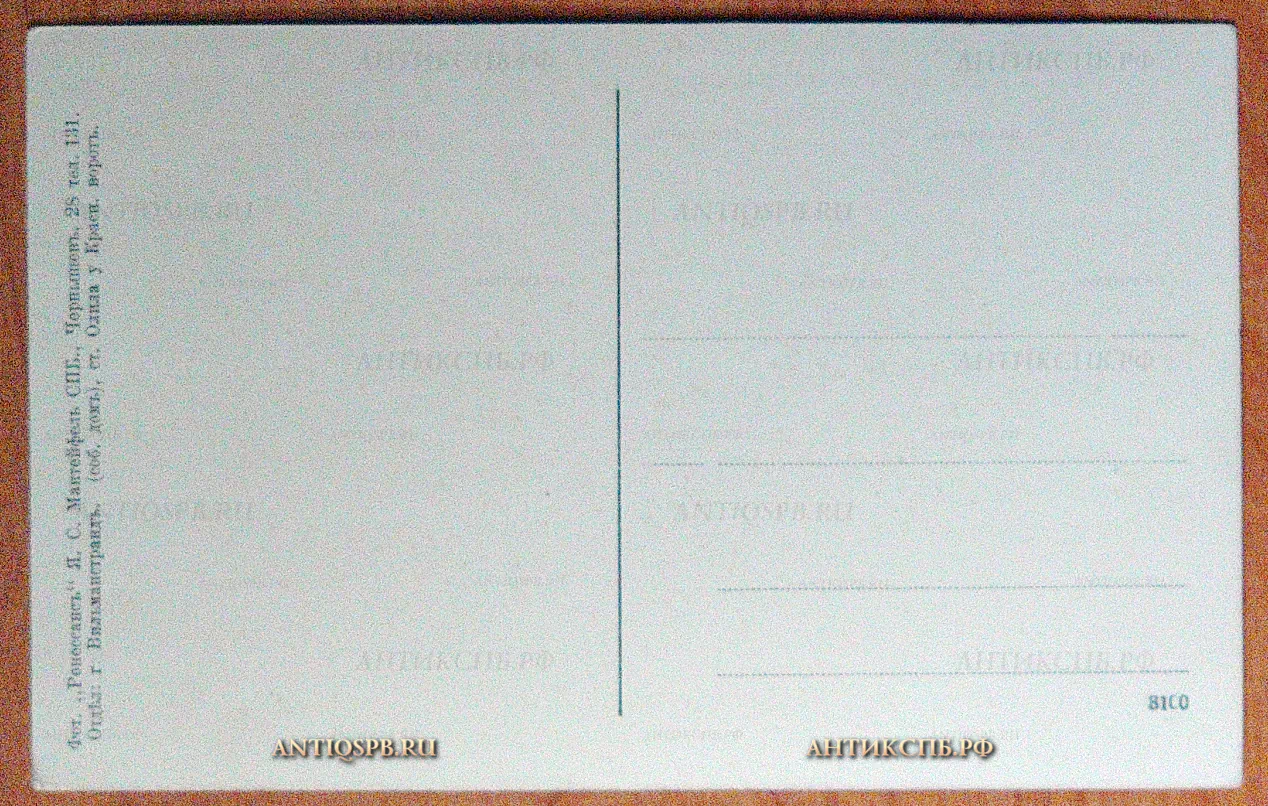Открытка старинная "Ст. Лахта. Приморской ж. д." Фот. "Ренессанс". Я.С. Мантейфель. Нач. ХХ века. Россия. №5597